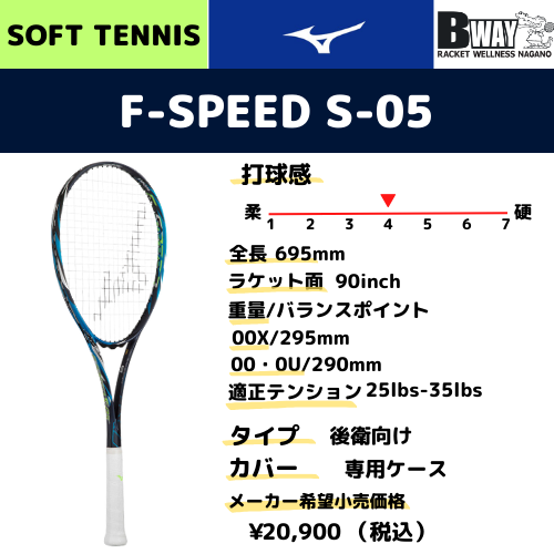 ミズノ MIZUNO F SPEED S-05 00U ミズノ(MIZUNO) ソフトテニスラケット 後衛向け F SPEED S-05