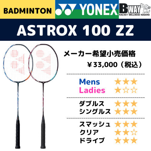 YONEX アストロクス100ZZ（ASTROX100ZZ)(クレナイ) (フレームのみ) – BWAY長野WEB SHOP