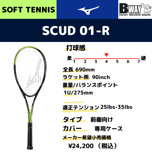 テニスラケット　SCUD　01-R スカッド MIZUNO SCUD 01-R （スカッド01-R） – BWAY長野WEB SHOP