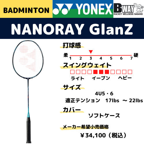 YONEX ナノレイ グランツ（NANORAY GlanZ）NR-GZ (フレームのみ
