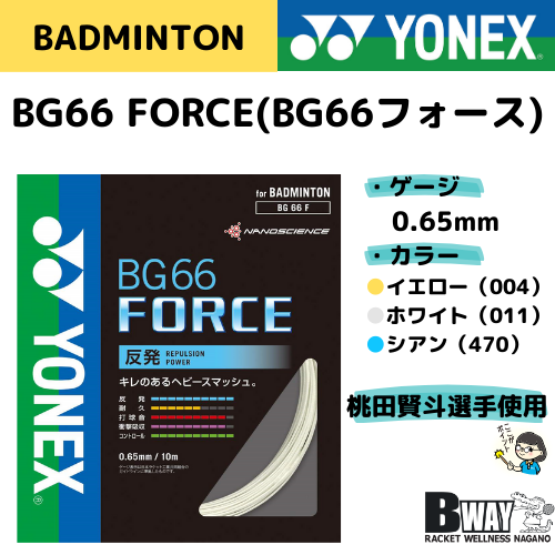 YONEX　ガット　BG66　FORCE（BG66フォース）